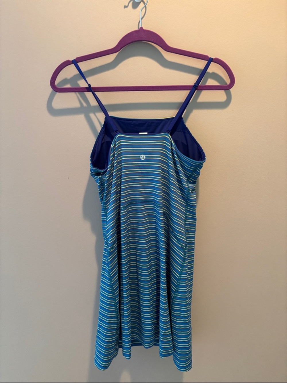 LULULEMON ALIGN APRON DRESS *JACQUARD in VARIATED STRIPE TWICE BLUE SZ 6 NWT - Picture 6 of 10